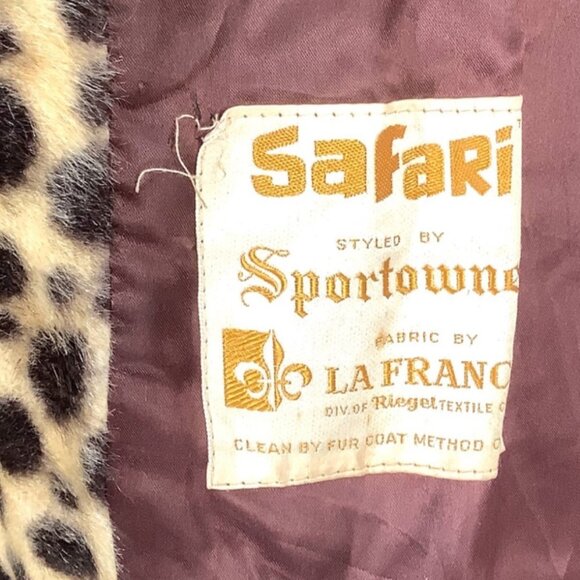 VTG 60s Hudson's Detroit Faux Fur Animal Print Coat L Penny Lane Cheetah Leopard - Picture 7 of 11